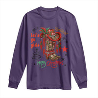 Let Us Go Girls Long Sleeve Shirt Christmas Cowgirl Boots - Wonder Print Shop