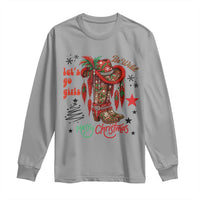 Let Us Go Girls Long Sleeve Shirt Christmas Cowgirl Boots - Wonder Print Shop