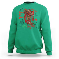 Let Us Go Girls Sweatshirt Christmas Cowgirl Boots - Wonder Print Shop