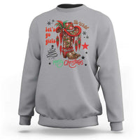 Let Us Go Girls Sweatshirt Christmas Cowgirl Boots - Wonder Print Shop
