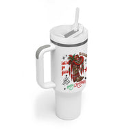 Let Us Go Girls Tumbler With Handle Christmas Cowgirl Boots - Wonder Print Shop