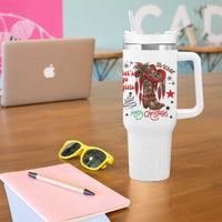 Let Us Go Girls Tumbler With Handle Christmas Cowgirl Boots - Wonder Print Shop