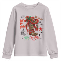 Let Us Go Girls Youth Sweatshirt Christmas Cowgirl Boots - Wonder Print Shop