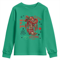Let Us Go Girls Youth Sweatshirt Christmas Cowgirl Boots - Wonder Print Shop