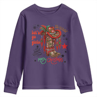 Let Us Go Girls Youth Sweatshirt Christmas Cowgirl Boots - Wonder Print Shop