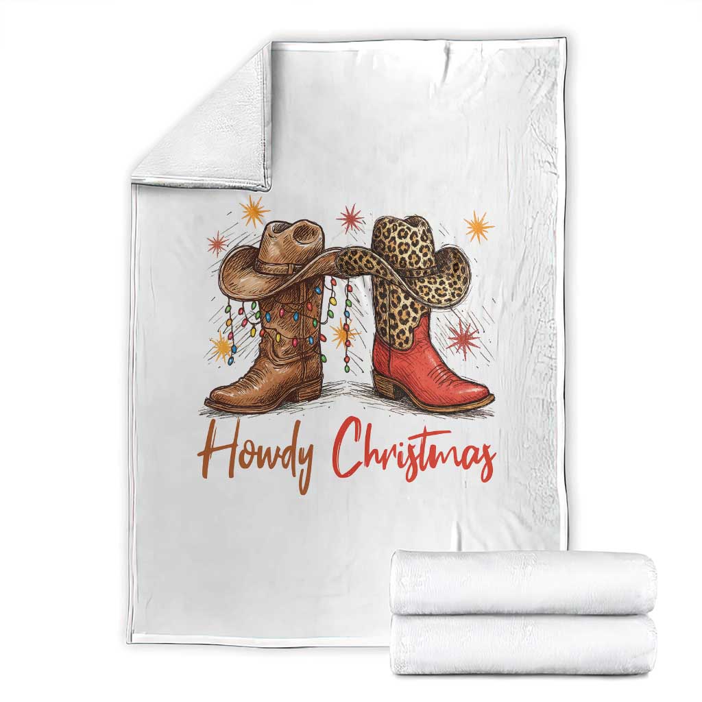 Howdy Christmas Throw Blanket Western Cowboy Boots Country - Wonder Print Shop