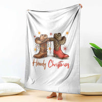 Howdy Christmas Throw Blanket Western Cowboy Boots Country - Wonder Print Shop