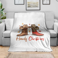 Howdy Christmas Throw Blanket Western Cowboy Boots Country - Wonder Print Shop