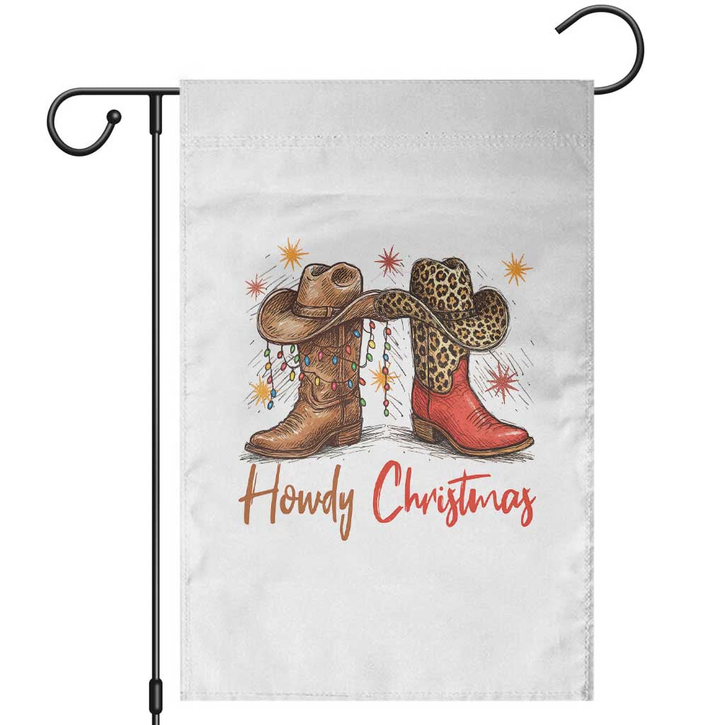 Howdy Christmas Garden Flag Western Cowboy Boots Country - Wonder Print Shop