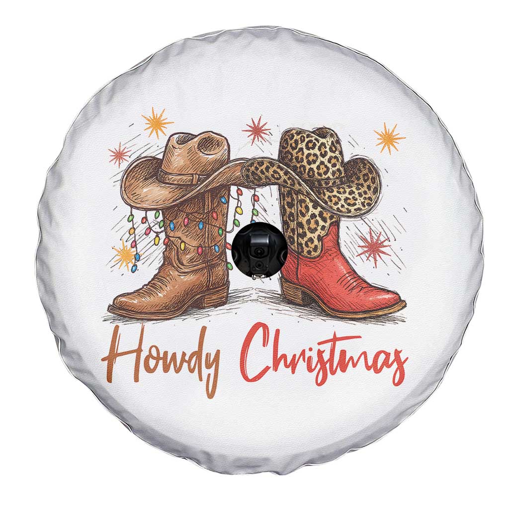 Howdy Christmas Spare Tire Cover Western Cowboy Boots Country - Wonder Print Shop