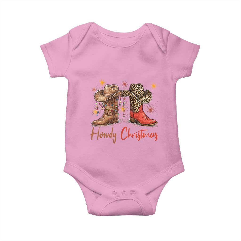 Howdy Christmas Baby Onesie Western Cowboy Boots Country - Wonder Print Shop