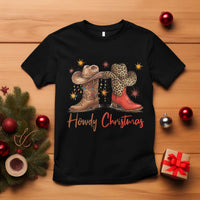 Howdy Christmas T Shirt Western Cowboy Boots Country - Wonder Print Shop
