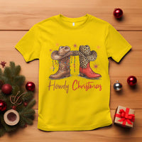 Howdy Christmas T Shirt Western Cowboy Boots Country - Wonder Print Shop