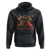 Howdy Christmas Hoodie Western Cowboy Boots Country - Wonder Print Shop