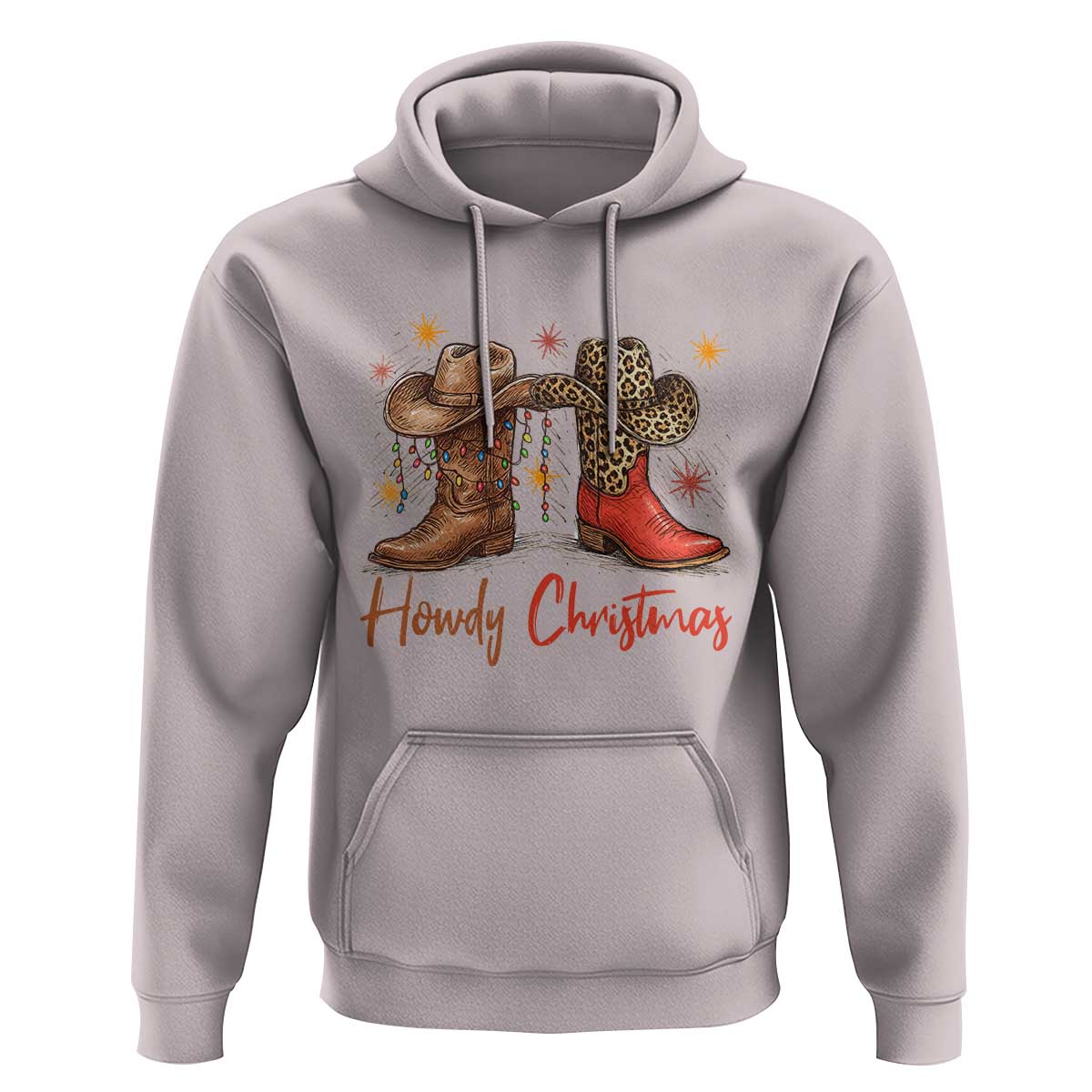 Howdy Christmas Hoodie Western Cowboy Boots Country - Wonder Print Shop
