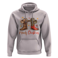 Howdy Christmas Hoodie Western Cowboy Boots Country - Wonder Print Shop