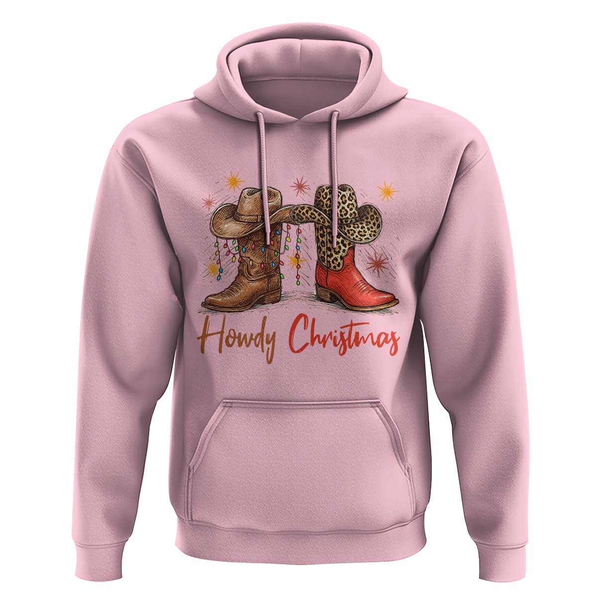 Howdy Christmas Hoodie Western Cowboy Boots Country - Wonder Print Shop