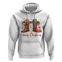 Howdy Christmas Hoodie Western Cowboy Boots Country - Wonder Print Shop