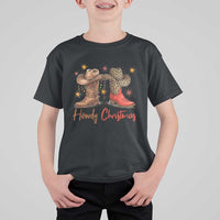 Howdy Christmas T Shirt For Kid Western Cowboy Boots Country - Wonder Print Shop