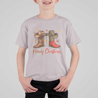 Howdy Christmas T Shirt For Kid Western Cowboy Boots Country - Wonder Print Shop