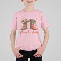 Howdy Christmas T Shirt For Kid Western Cowboy Boots Country - Wonder Print Shop