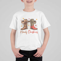 Howdy Christmas T Shirt For Kid Western Cowboy Boots Country - Wonder Print Shop