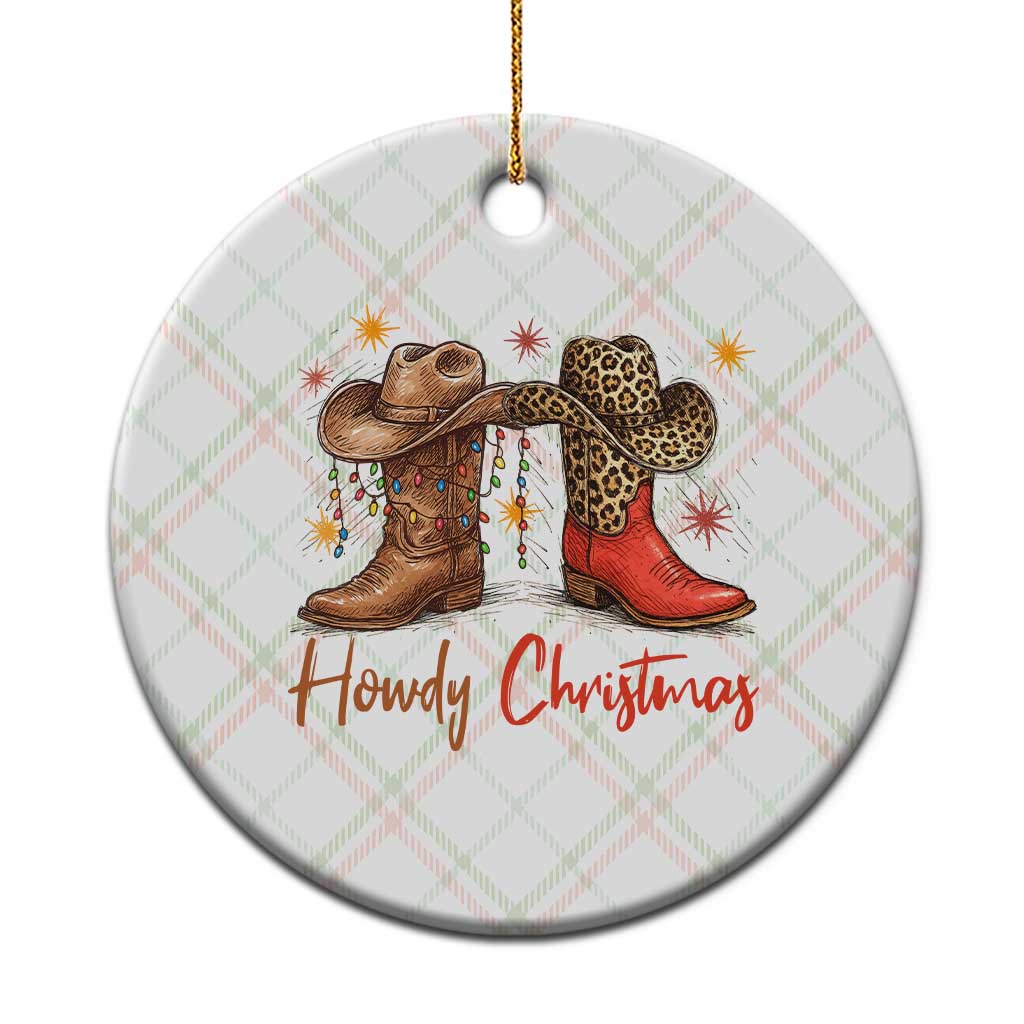Howdy Christmas Ceramic Ornament Western Cowboy Boots Country - Wonder Print Shop