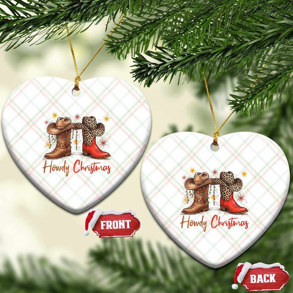 Howdy Christmas Ceramic Ornament Western Cowboy Boots Country - Wonder Print Shop
