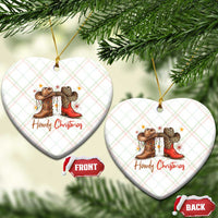 Howdy Christmas Ceramic Ornament Western Cowboy Boots Country - Wonder Print Shop