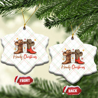 Howdy Christmas Ceramic Ornament Western Cowboy Boots Country - Wonder Print Shop
