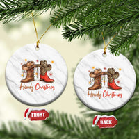 Howdy Christmas Ceramic Ornament Western Cowboy Boots Country - Wonder Print Shop