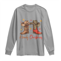Howdy Christmas Long Sleeve Shirt Western Cowboy Boots Country - Wonder Print Shop