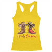 Howdy Christmas Racerback Tank Top Western Cowboy Boots Country - Wonder Print Shop
