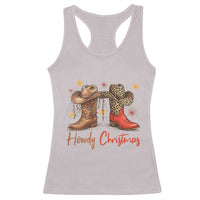Howdy Christmas Racerback Tank Top Western Cowboy Boots Country - Wonder Print Shop