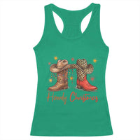 Howdy Christmas Racerback Tank Top Western Cowboy Boots Country - Wonder Print Shop