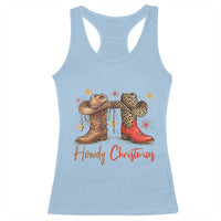 Howdy Christmas Racerback Tank Top Western Cowboy Boots Country - Wonder Print Shop