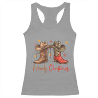 Howdy Christmas Racerback Tank Top Western Cowboy Boots Country - Wonder Print Shop