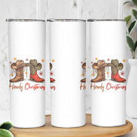Howdy Christmas Skinny Tumbler Western Cowboy Boots Country - Wonder Print Shop