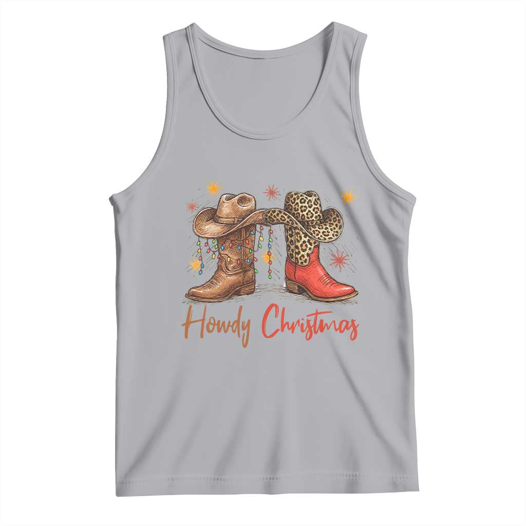 Howdy Christmas Tank Top Western Cowboy Boots Country - Wonder Print Shop
