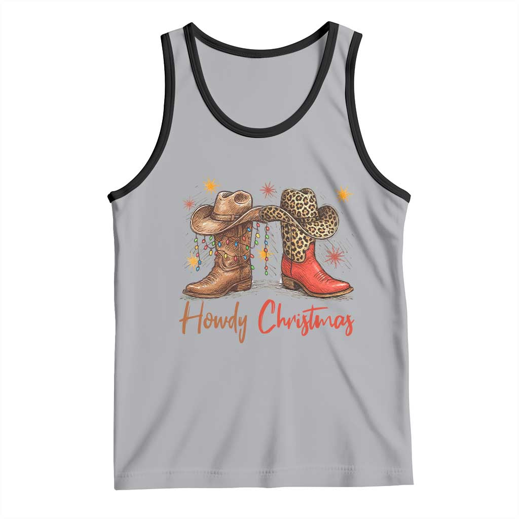Howdy Christmas Tank Top Western Cowboy Boots Country - Wonder Print Shop