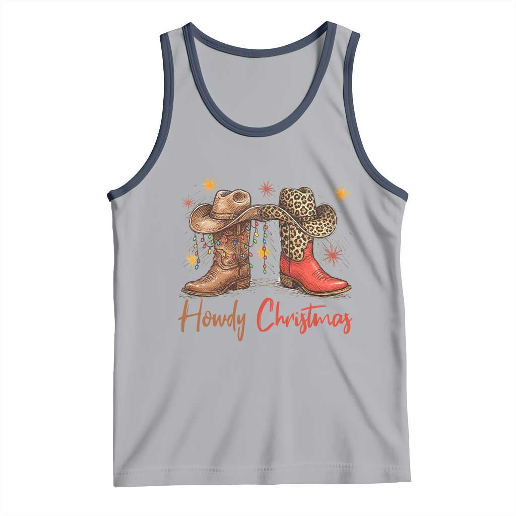 Howdy Christmas Tank Top Western Cowboy Boots Country - Wonder Print Shop
