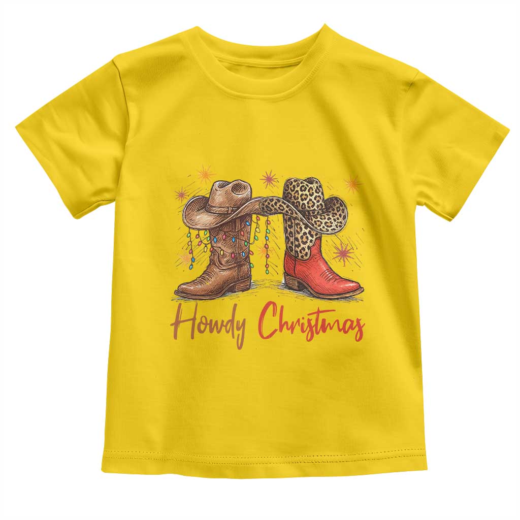 Howdy Christmas Toddler T Shirt Western Cowboy Boots Country - Wonder Print Shop