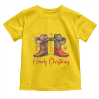Howdy Christmas Toddler T Shirt Western Cowboy Boots Country - Wonder Print Shop