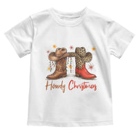 Howdy Christmas Toddler T Shirt Western Cowboy Boots Country - Wonder Print Shop