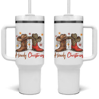 Howdy Christmas Tumbler With Handle Western Cowboy Boots Country - Wonder Print Shop