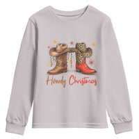 Howdy Christmas Youth Sweatshirt Western Cowboy Boots Country - Wonder Print Shop