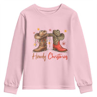 Howdy Christmas Youth Sweatshirt Western Cowboy Boots Country - Wonder Print Shop