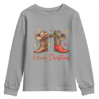 Howdy Christmas Youth Sweatshirt Western Cowboy Boots Country - Wonder Print Shop