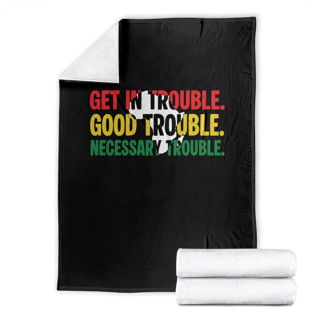 John Lewis Quote Affrican American Throw Blanket Get in Good Necessary Trouble