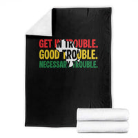 John Lewis Quote Affrican American Throw Blanket Get in Good Necessary Trouble